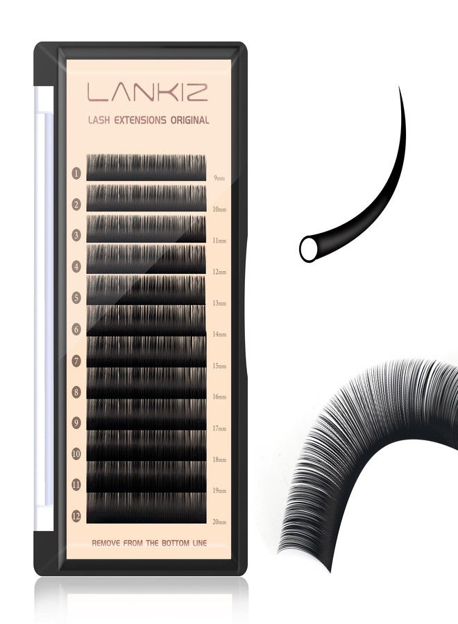 LANKIZ Classic Volume Lash Extension, 0.07 D Curl 9-20mm Mixed Eyelash Extension Lash Trays, Super Matt Black Individual Lash Extensions for Professional Salon Use - Image 1